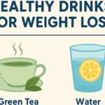 20 Healthy Drinks for Weight Loss, variety of healthy drinks including green smoothies, infused and water