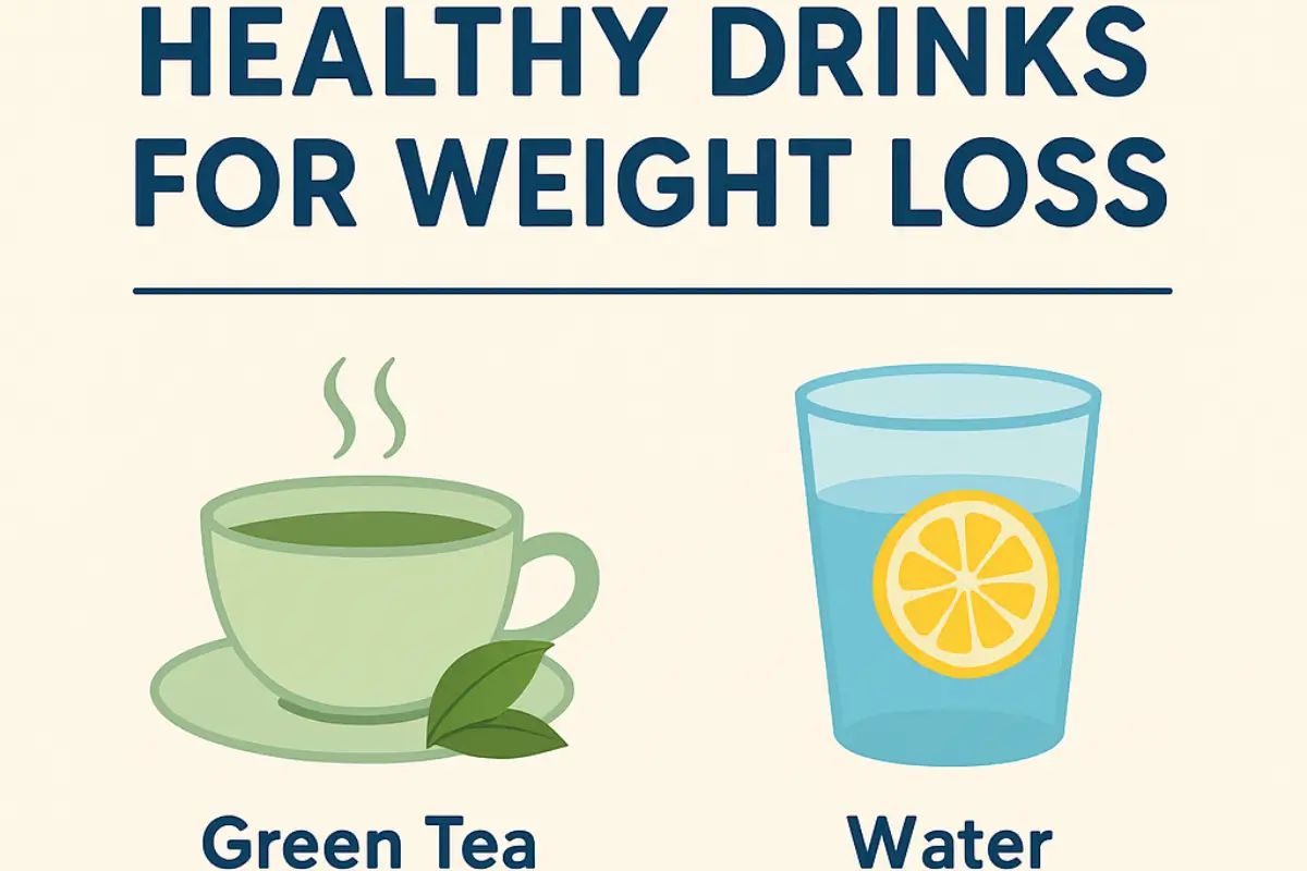 20 Healthy Drinks for Weight Loss, variety of healthy drinks including green smoothies, infused and water
